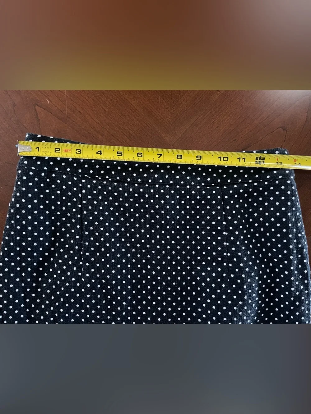 Downeast Cotton Polka Dot Pencil Skirt Black White Size Small